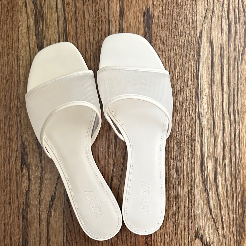 J. Crew Cream Slide Sandals